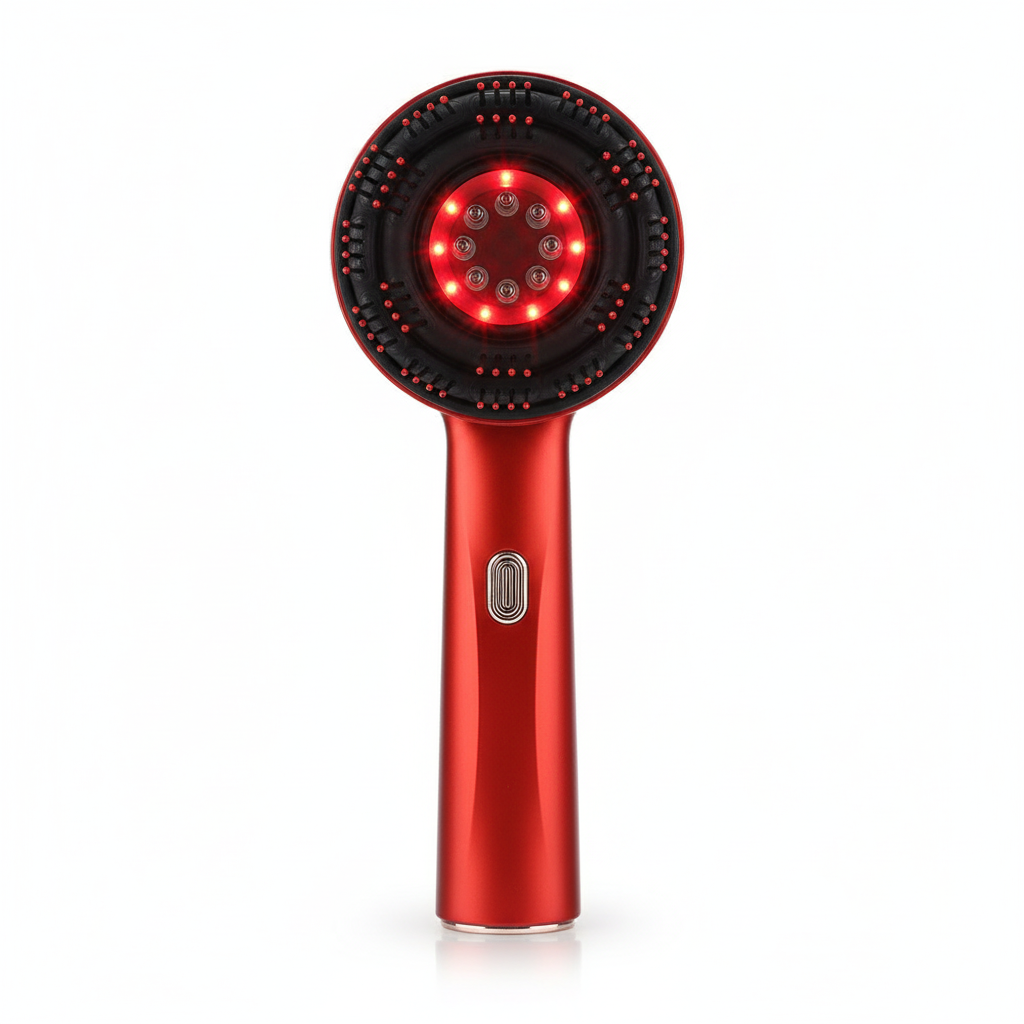 Electric Massage Comb Vibration Red Light Hair Growth Massage Scalp Brush Anti Hair Loss Liquid Oil Applicator