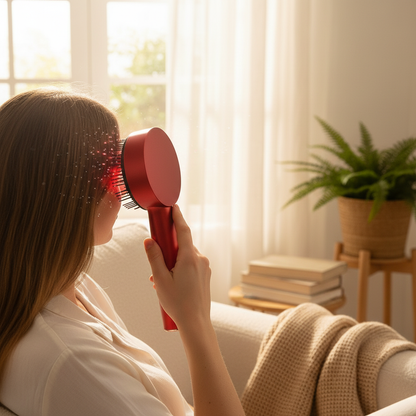 Electric Massage Comb Vibration Red Light Hair Growth Massage Scalp Brush Anti Hair Loss Liquid Oil Applicator