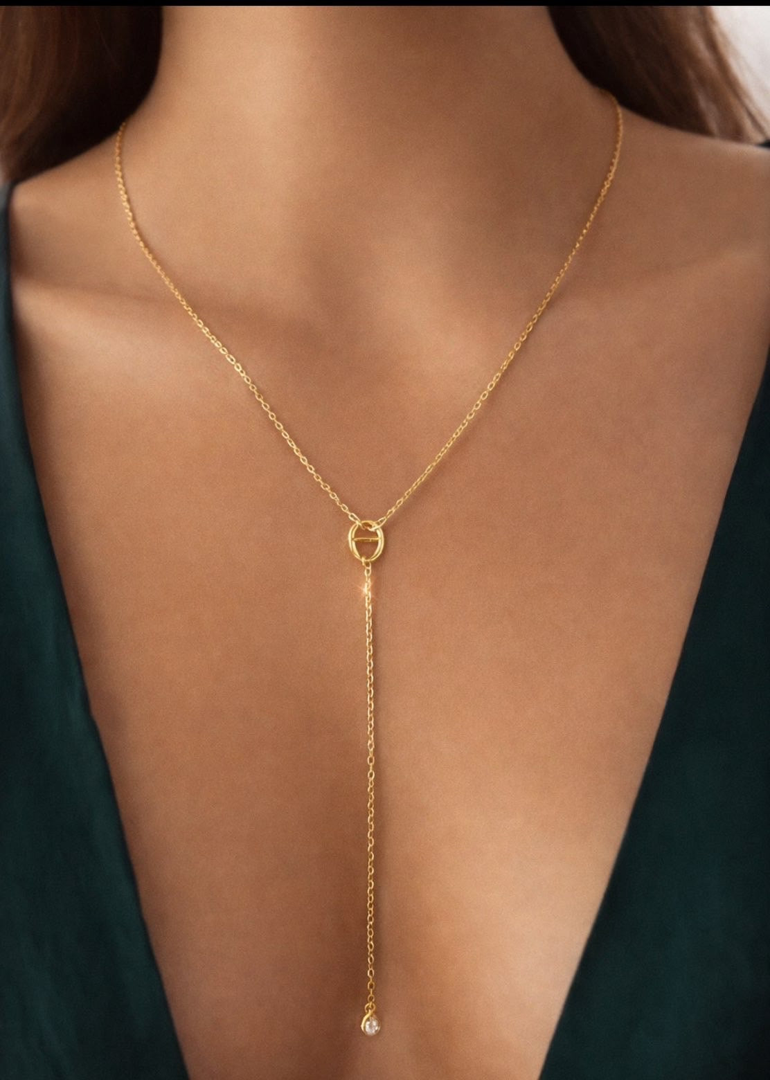 Collier Y à pendentif