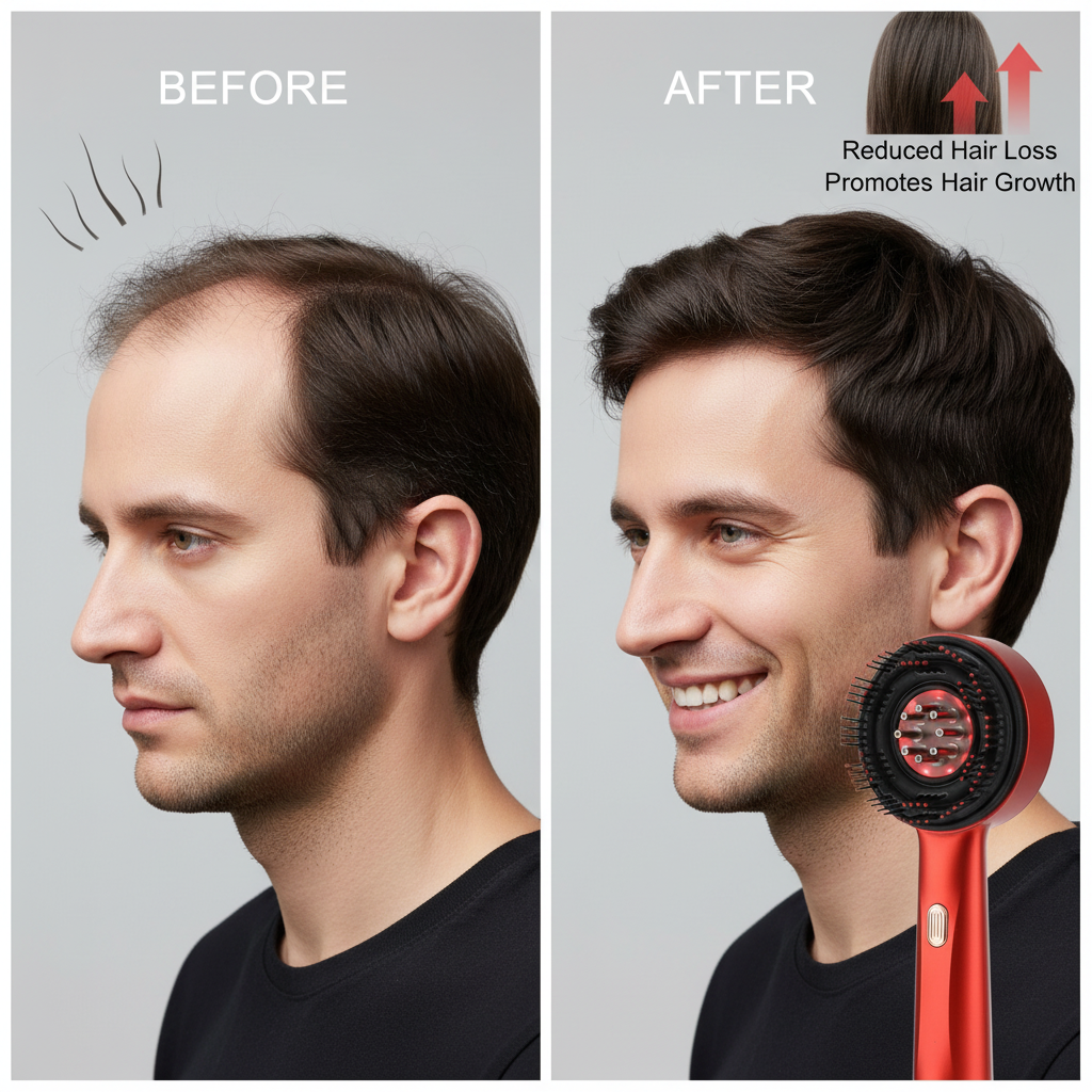 Electric Massage Comb Vibration Red Light Hair Growth Massage Scalp Brush Anti Hair Loss Liquid Oil Applicator